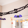 Black Glossy Ceiling Garland With Purple Bats 2.5m