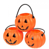 Halloween Mini Plastic Pumpkin Bucket - Pack of 4