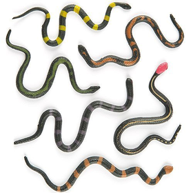 Pack of 12 - Black Stretchy Snakes - Halloween Party Bag Fillers Custome Accessories