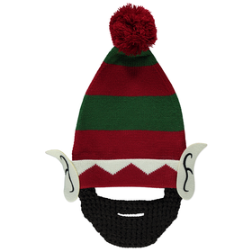 Christmas Elf Hat with Detachable Beard