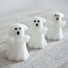 Set of 3 Halloween White Ghost Wax Candles