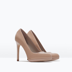 High heel platform court shoe