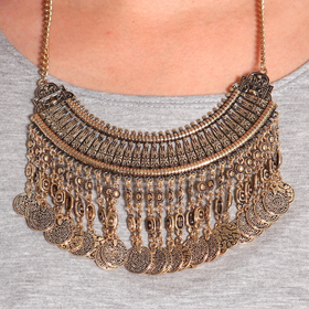 BOHO COIN STATEMENT NECKLACE