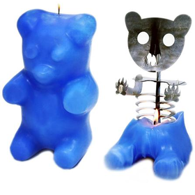 "Gummi Bear" Skeleton Candle (Blue)