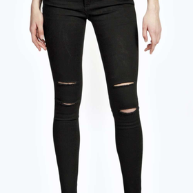 Abby High Rise Ripped Knee Skinny Jeans