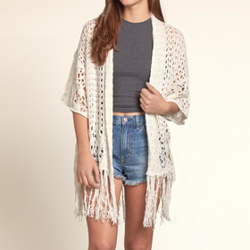 Open Stitch Fringe Sweater