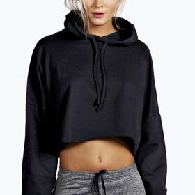 Katherine Raw Edge Cropped Hoodie