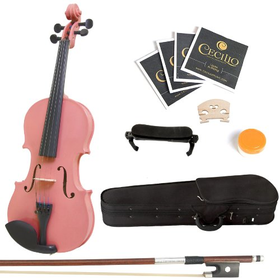 Mendini 4/4MV-Pink+SR Size 4/4 Acoustic Violin - Pink