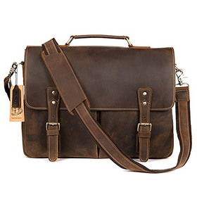 Kattee Mens Real Leather Laptop Briefcase Bag Satchel Shoulder ...