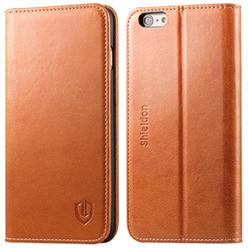 SHIELDON Leather Wallet Case for iPhone 6, with Stand Function, Ca...