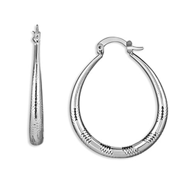 Fashionvictime - Woman Earrings - "Créole" - Silver Platinum Plated -...