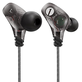 1byone Professional Stereo Sport Earphones with Dual Drivers, Transparent Black