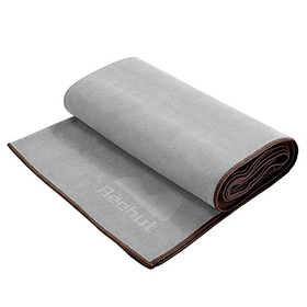 Reehut Hot Yoga Towel (72"x24") - Suede Bikram Towel for Workout, Fitness and Pilates Grey