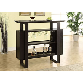 Monarch Bar Unit with Bottle and Glass Storage 48-Inch Cappuccino