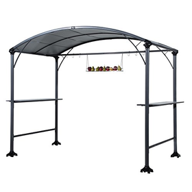 Abba Patio 9' x 5' Outdoor Backyard BBQ Grill Gazebo with Steel Can...