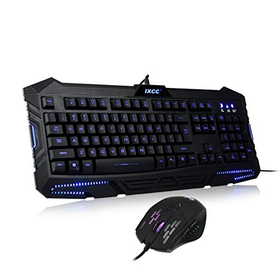 iXCC LED Splash-Resistant Keyboard And Mouse Combo 240...