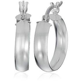 Sterling Silver Polished Hoop Earrings (0.7 Diameter)