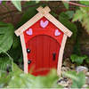 NEW SMALL RED FAIRY DOOR GARDEN ORNAMENT TREES OR WALL