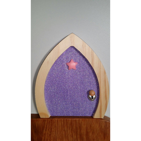 Purple Sparkle Fairy Door - Star Design