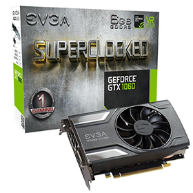 EVGA GeForce GTX 1060 SC GAMING, ACX 2.0 (Single Fan), 6GB GDDR5, DX12 OSD Support (PXOC), Only 6.8 