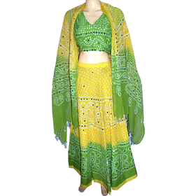 Buy Yellow Green Ghagra Choli