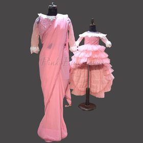 Indian Wedding Matching Dress for Mother Daughter