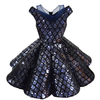 Blue Sequins Panel Party Wear Dress for Girls