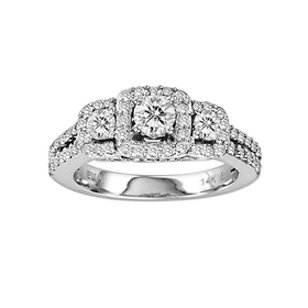 Round-Cut IGI Certified Diamond Engagement Ring in 14k White Gold (1-ct. T.W.)