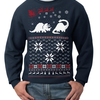 Ugly Christmas sweater Santa Dinosaur pullover by skipnwhistle