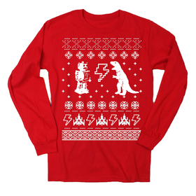 Mens Geeky Ugly Christmas Sweater TShirt Long by happyfamily