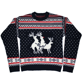 Amazon.com: Ugly Christmas Sweater - Reindeer Threesome Sweater featuring Rudolph by Skedouche: Clot