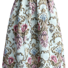 My Fair Lady Baroque Embroidery Midi Skirt Multi