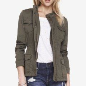 STRETCH COTTON MILITARY JACKET from EXPRESS