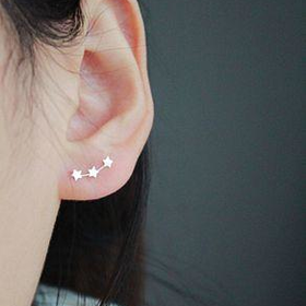 Silver Stars Ear Stud