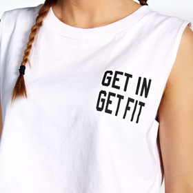 Ellen Slogan Jersey Crop Top