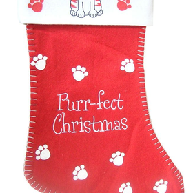 Cat Christmas Stocking - Purf-fect Christmas
