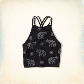 Elephant Graphic Crop Top