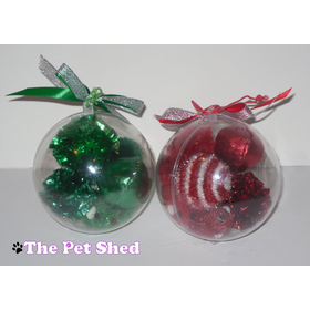Mouse Tinsel Play Pounce Chase Ball Cat Toy Set in Bauble