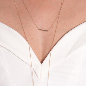 DAINTY DOUBLE LAYERED BAR NECKLACE