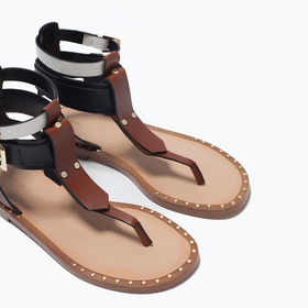 Combined flat sandals