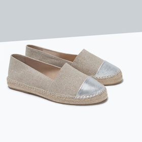 Metal cap toe espadrilles