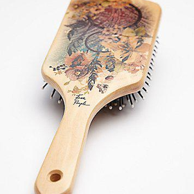 Free People by Gypsy Pea Magoo Womens Hand Painted Wooden Brush