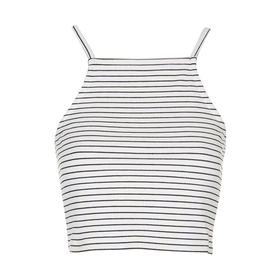 PETITE Striped Crop Top - Topshop