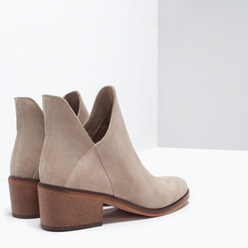 Hide flat ankle boot