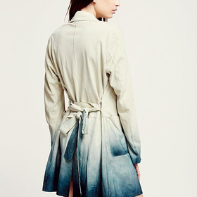 Free People Dip Dye Paint Suede Trench