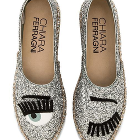 Chiara Ferragni Wink Espadrille in Metallic Silver