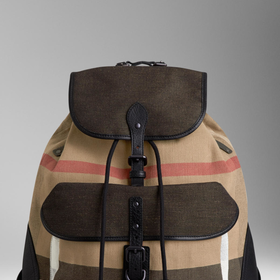 Small Canvas Check Backpack