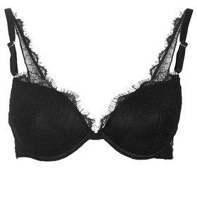 Lace Plunge Bra - Black