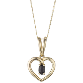 9 Carat Yellow Gold Heart Birthstone Pendant