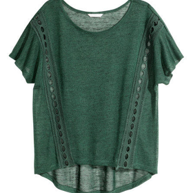 Top with Lace Inserts - from H&M